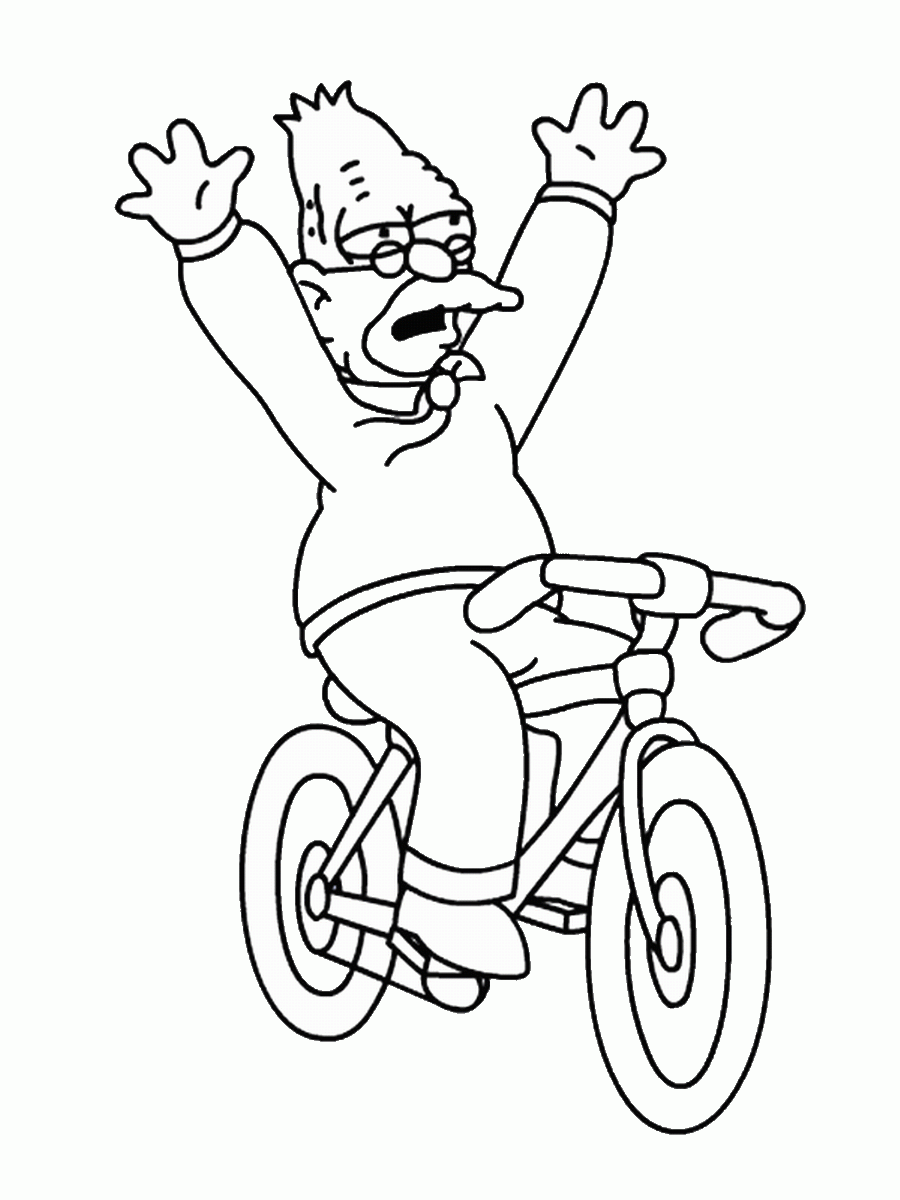 Симпсоны на велосипеде раскраска