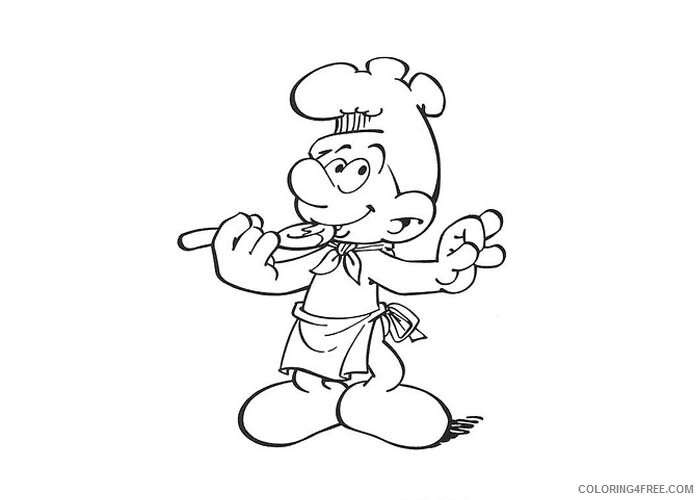 The Smurfs Coloring Pages TV Film Cook smurf Printable 2020 09667 Coloring4free