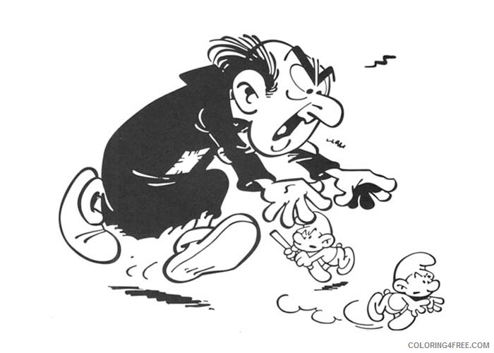 The Smurfs Coloring Pages TV Film Gargamel and Smurfs Printable 2020 09673 Coloring4free