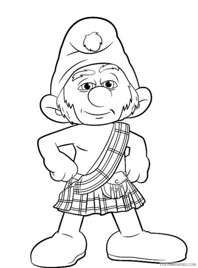 The Smurfs Coloring Pages TV Film Gutsy Smurf Printable 2020 09674 Coloring4free