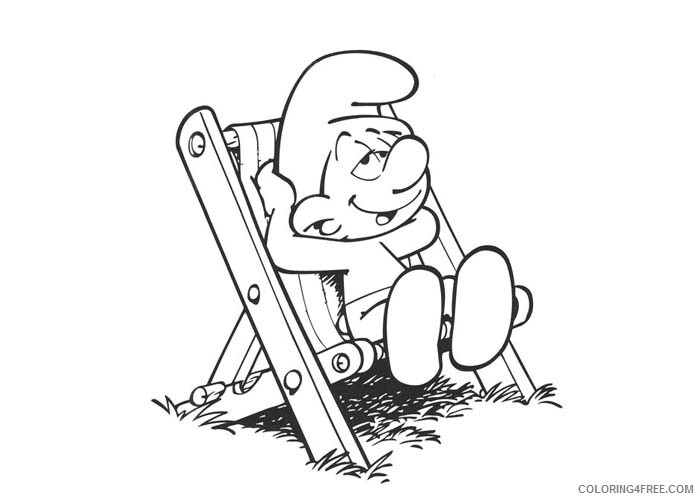 The Smurfs Coloring Pages TV Film Lazy smurf Printable 2020 09676 Coloring4free