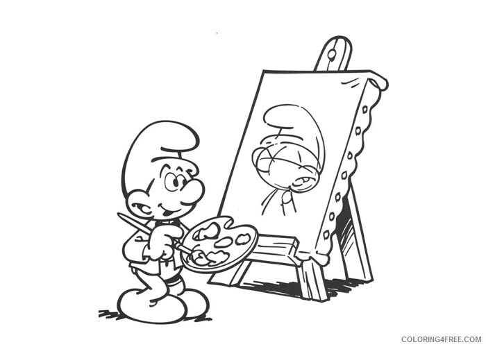 The Smurfs Coloring Pages TV Film Painter smurf Printable 2020 09677 Coloring4free
