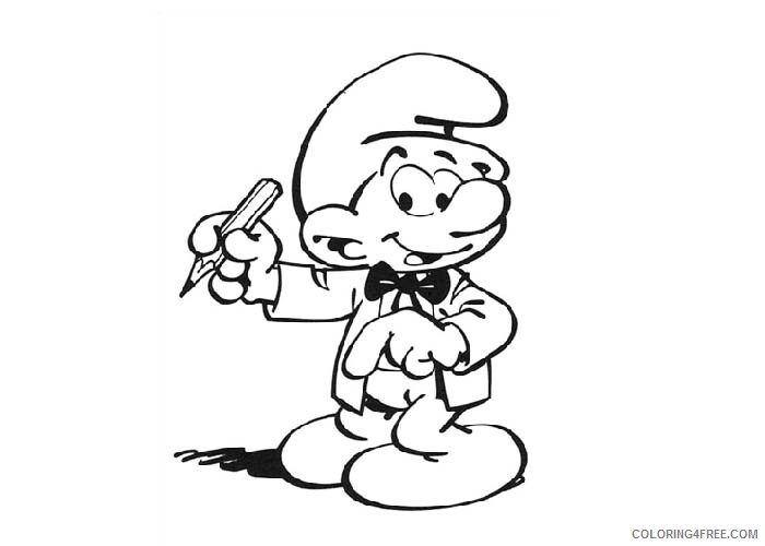 The Smurfs Coloring Pages TV Film Poet smurf Printable 2020 09686 Coloring4free