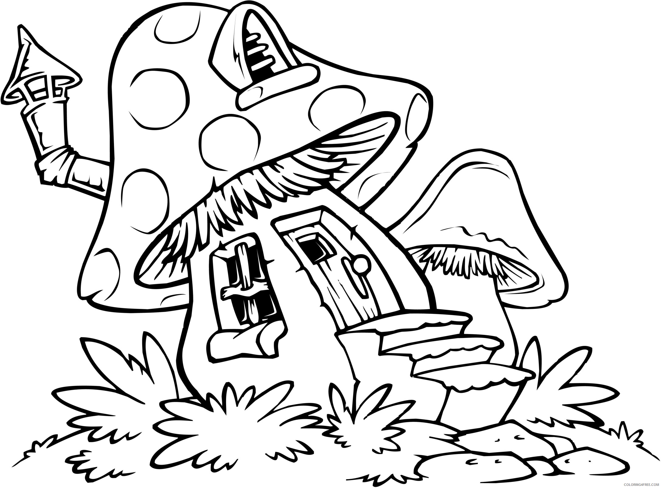 The Smurfs Coloring Pages TV Film Smurf House Printable 2020 09715 Coloring4free