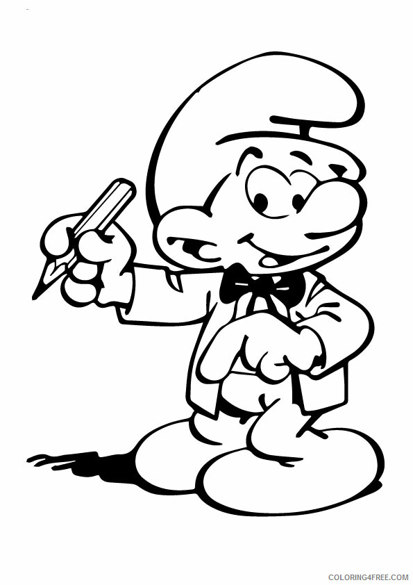 The Smurfs Coloring Pages TV Film a funny smurf pen a4 Printable 2020 09655 Coloring4free