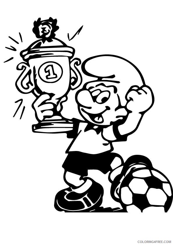 The Smurfs Coloring Pages TV Film boy wins a trophy for football 2020 09647 Coloring4free