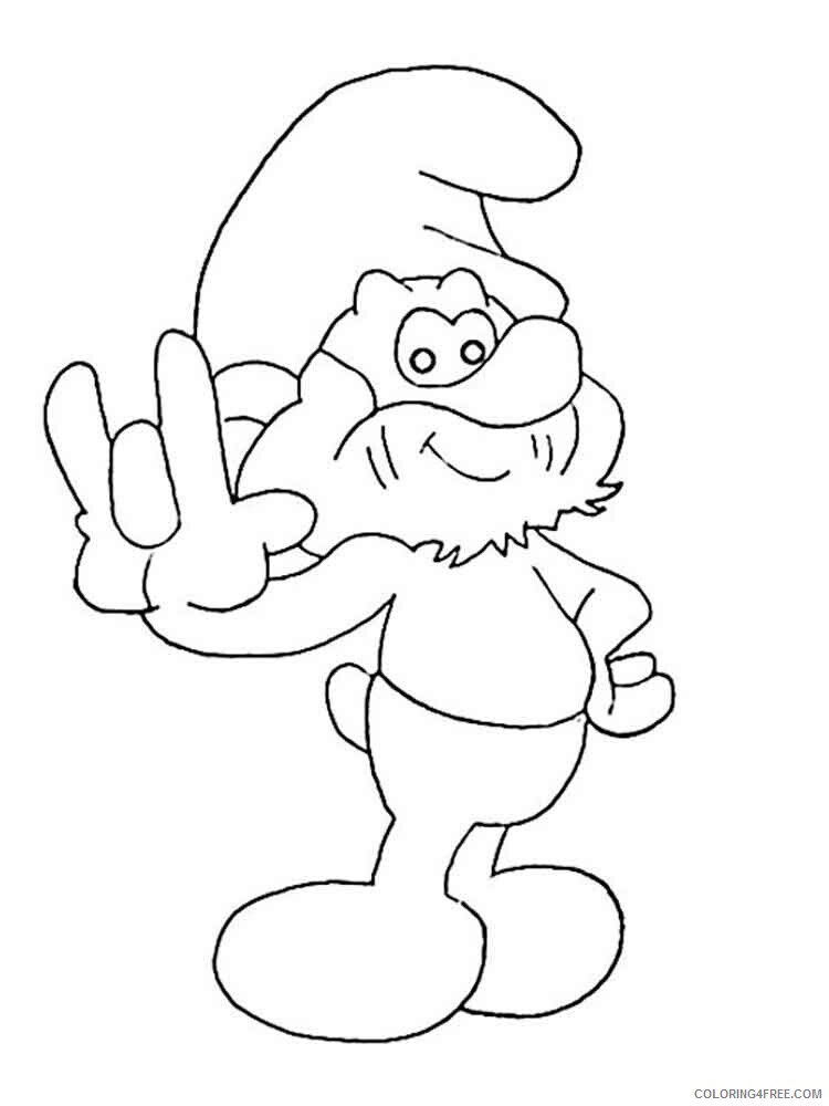 The Smurfs Coloring Pages TV Film papa smurf 3 Printable 2020 09683 Coloring4free