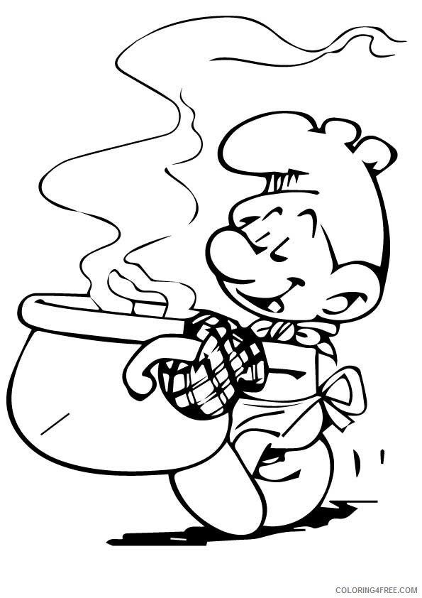 The Smurfs Coloring Pages TV Film the little smurf cooking Printable 2020 09644 Coloring4free