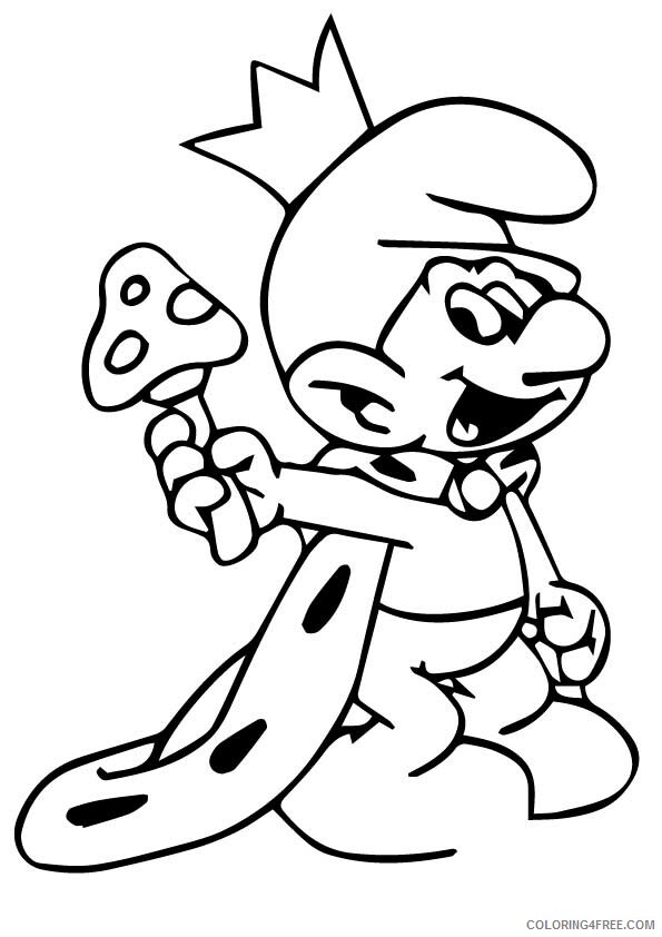 The Smurfs Coloring Pages TV Film the smurf king1 a4 Printable 2020 09648 Coloring4free