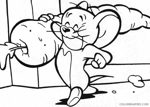 Tom and Jerry Coloring Pages TV Film Jerry Bring Big Carrot Printable 2020 10116 Coloring4free