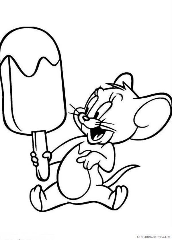 Tom and Jerry Coloring Pages TV Film Jerry Had a Big Ice Cream 2020 10118 Coloring4free