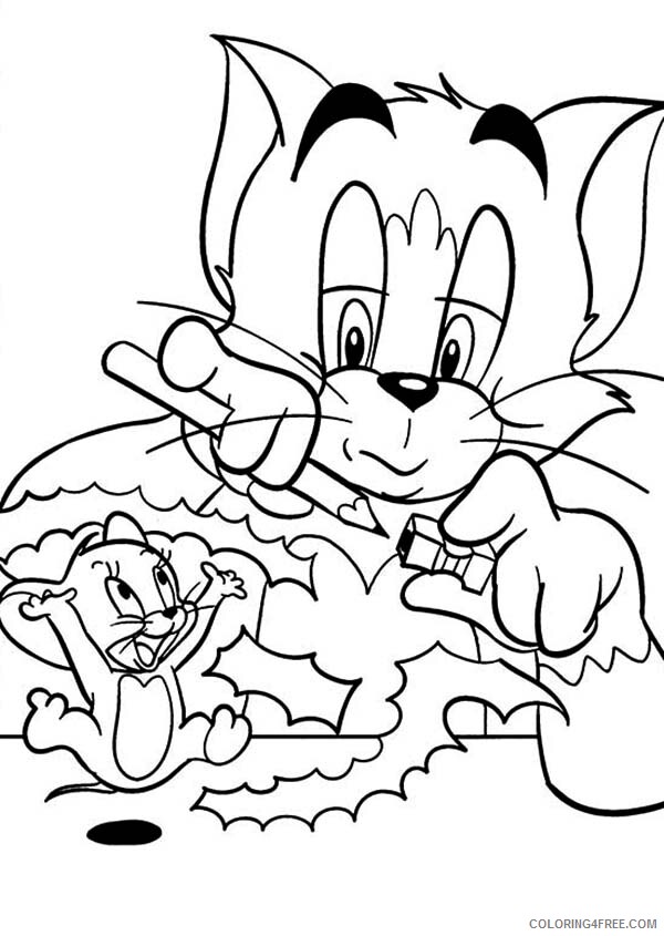 Tom and Jerry Coloring Pages TV Film Jerry Want to Borrow Tom Pencil 2020 10123 Coloring4free
