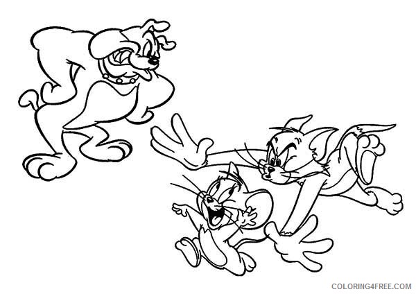 Tom and Jerry Coloring Pages TV Film Spike is Mad Being Chased 2020 10130 Coloring4free