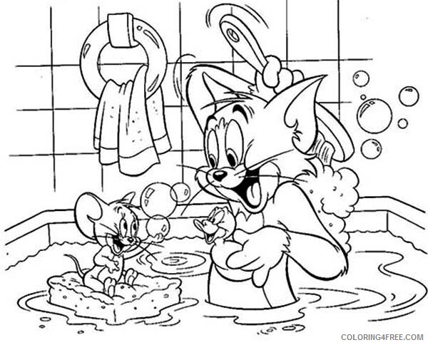 Tom and Jerry Coloring Pages TV Film Tom and Jerry Bath Together Printable 2020 10164 Coloring4free