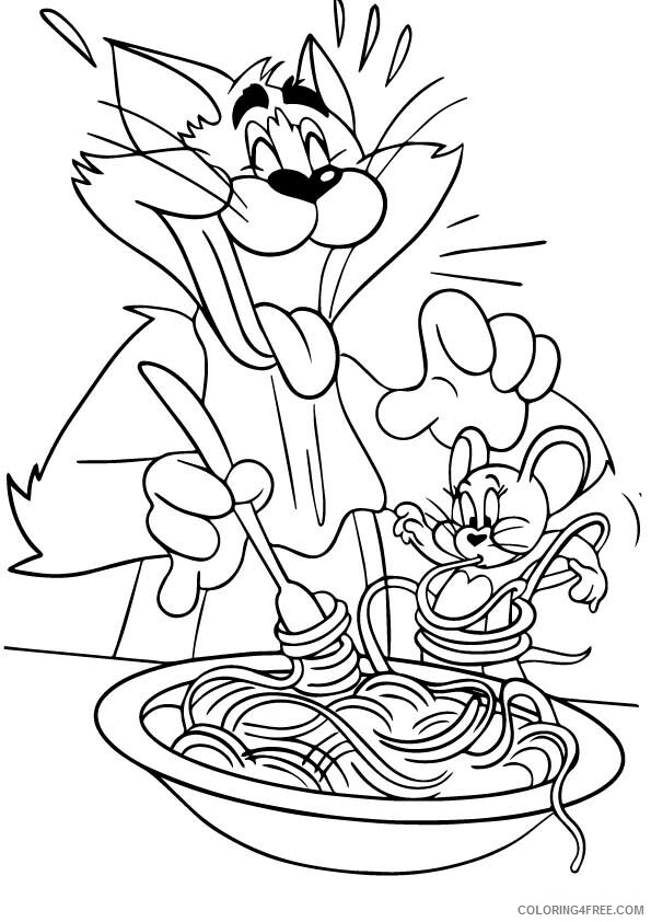Tom and Jerry Coloring Pages TV Film jerry in the noodles Printable 2020 10087 Coloring4free