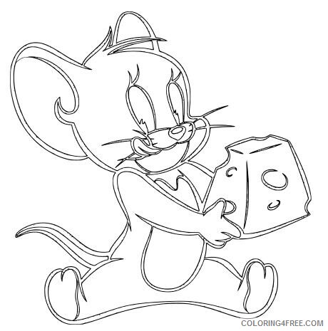 Tom and Jerry Coloring Pages TV Film jerry with cheese Printable 2020 10088 Coloring4free