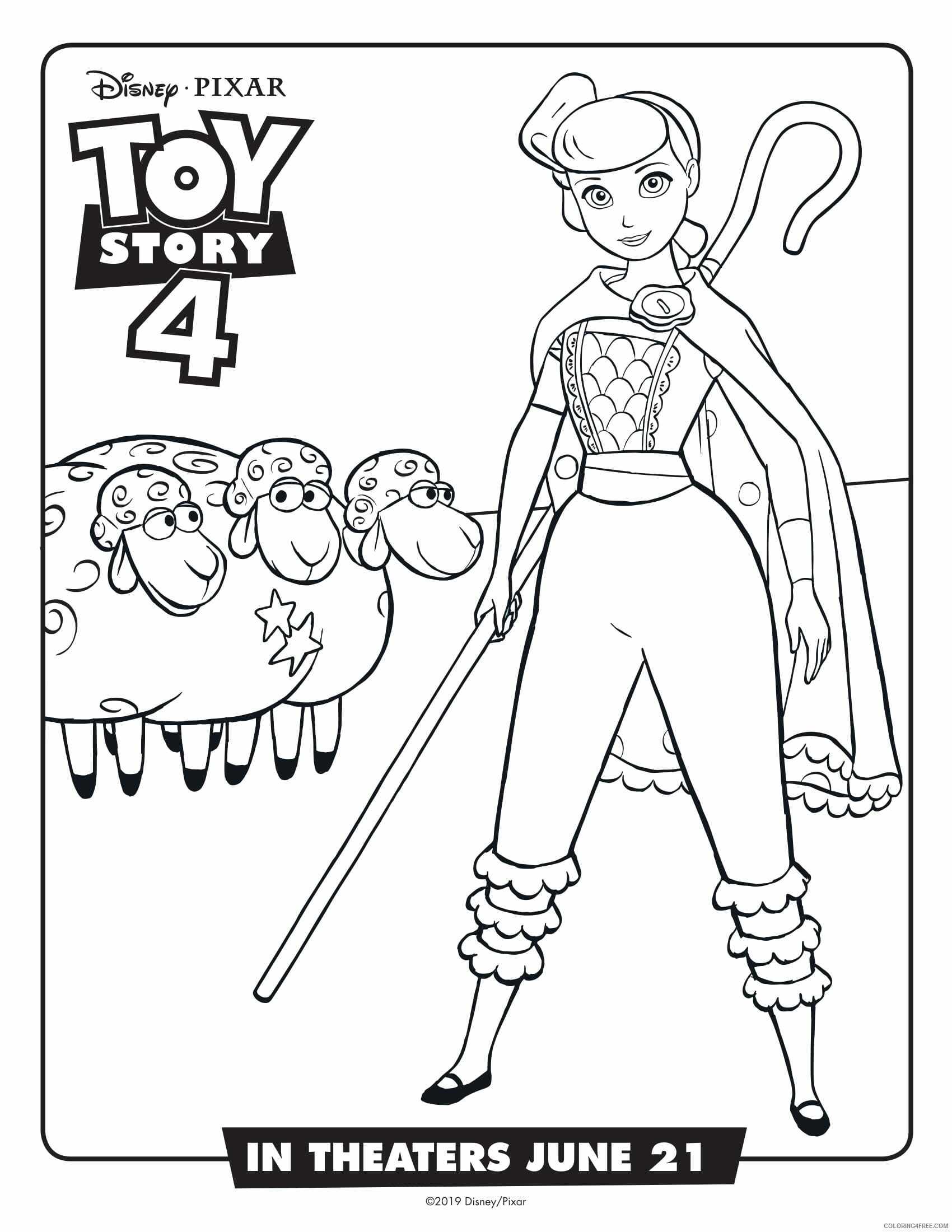 Toy Story Coloring Pages TV Film Bo Peep Toy Story 4 Printable 2020 10346 Coloring4free