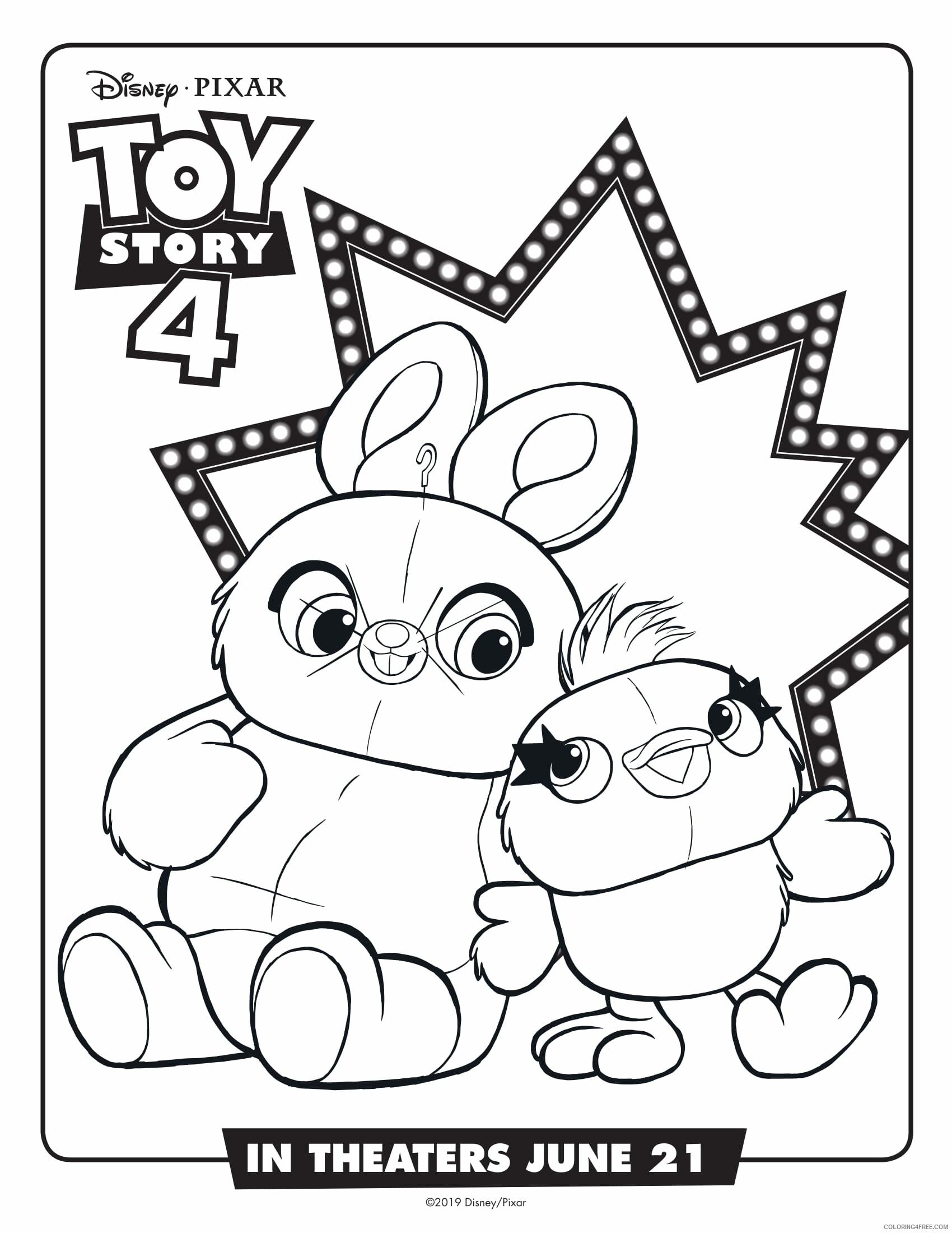 Toy Story Coloring Pages TV Film Ducky and Bunny Toy Story 4 2020 10358 Coloring4free
