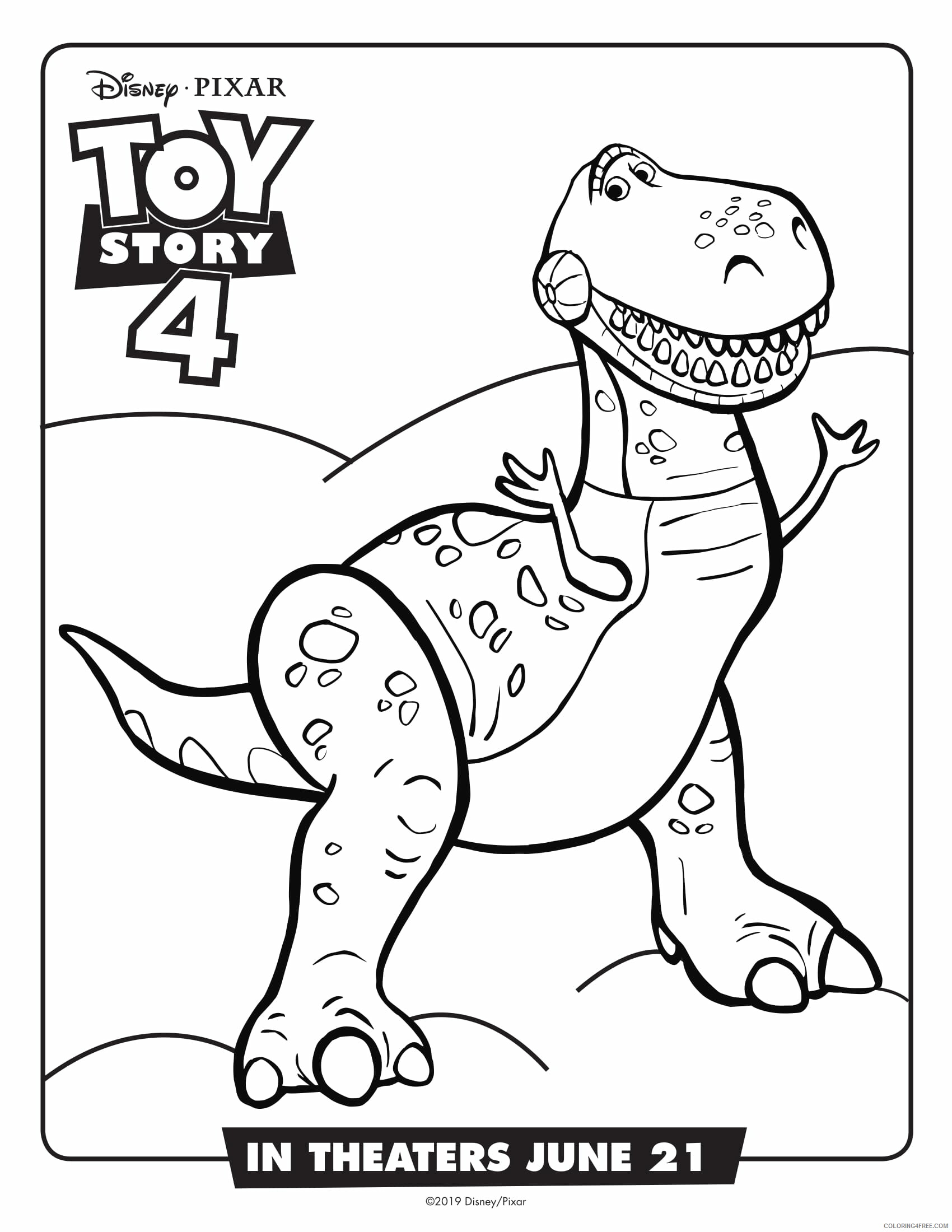 Toy Story Coloring Pages TV Film Rex Toy Story 4 Printable 2020 10373 Coloring4free