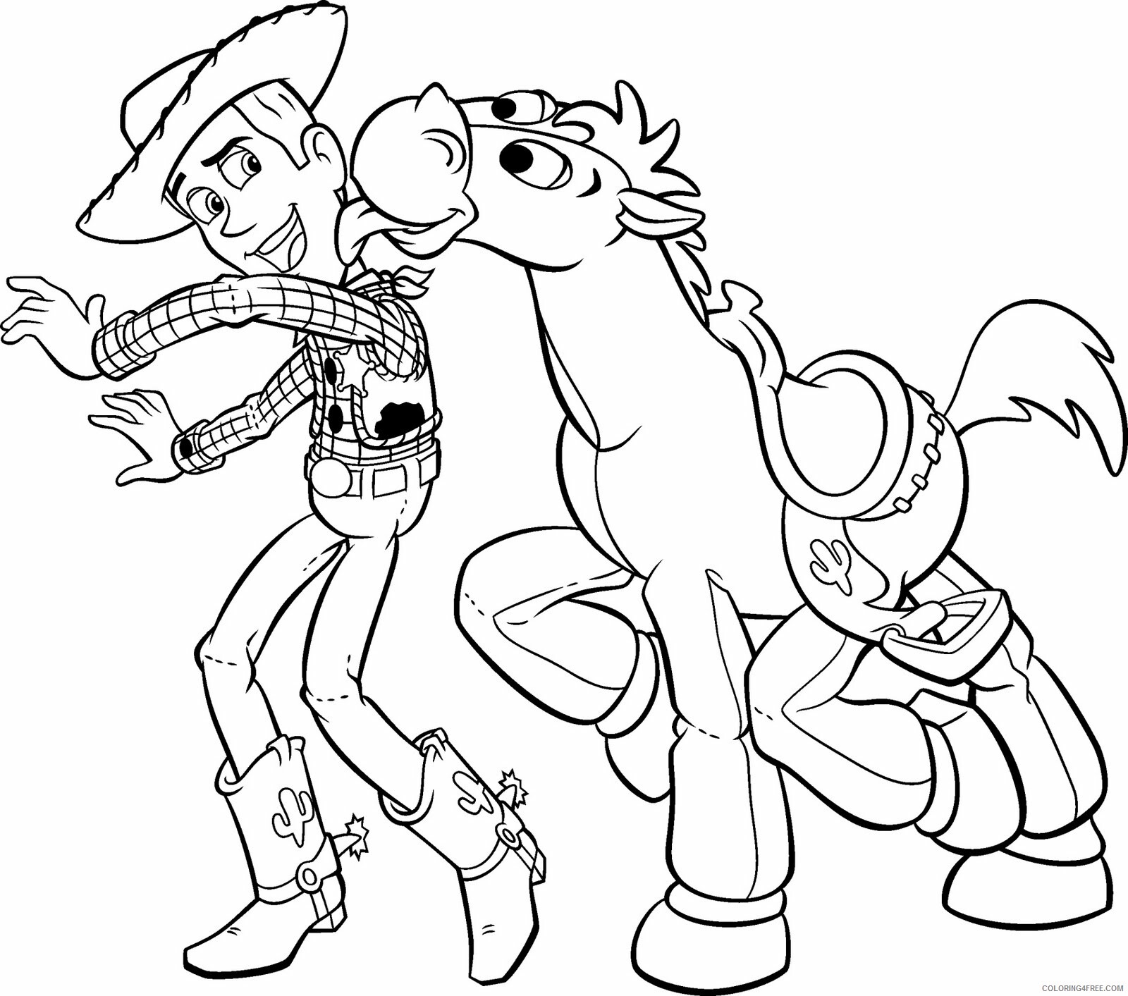 Toy Story Coloring Pages TV Film toy story woody bullseye Printable 2020 10527 Coloring4free