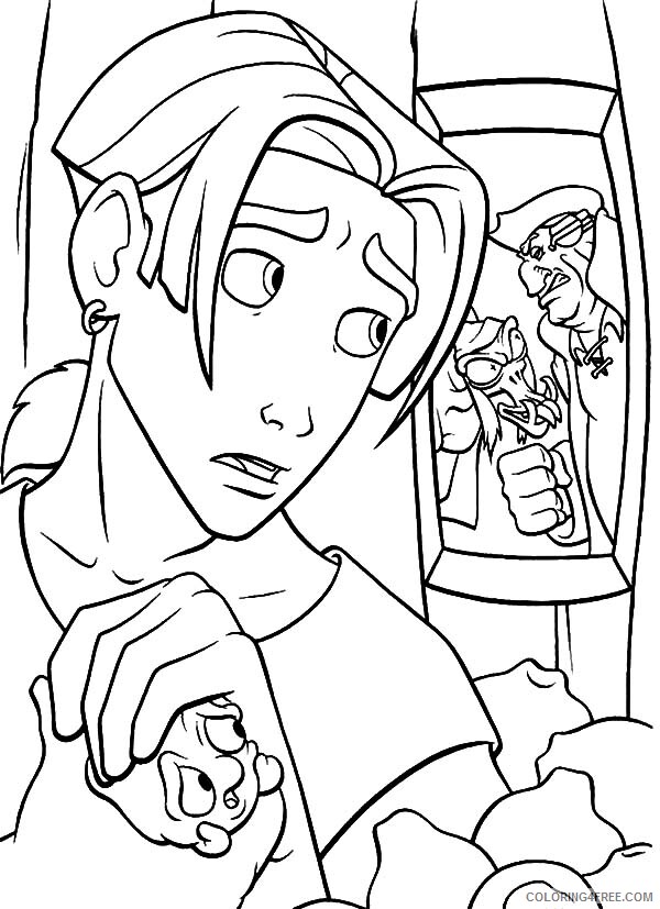 Treasure Planet Coloring Pages TV Film Jim Listening to John Silver 2020 10746 Coloring4free