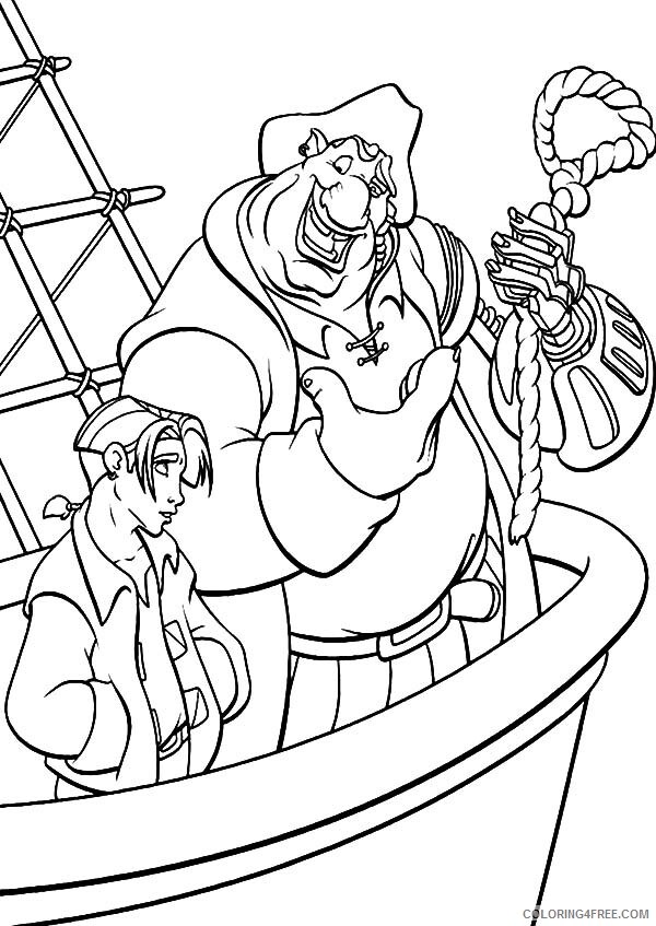 Treasure Planet Coloring Pages TV Film John SIlver Teach Jim Knot 2020 10760 Coloring4free