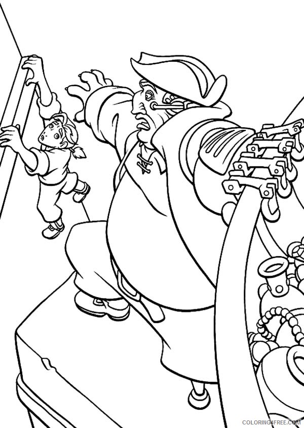 Treasure Planet Coloring Pages TV Film John Silver Try to Save Jim 2020 10761 Coloring4free