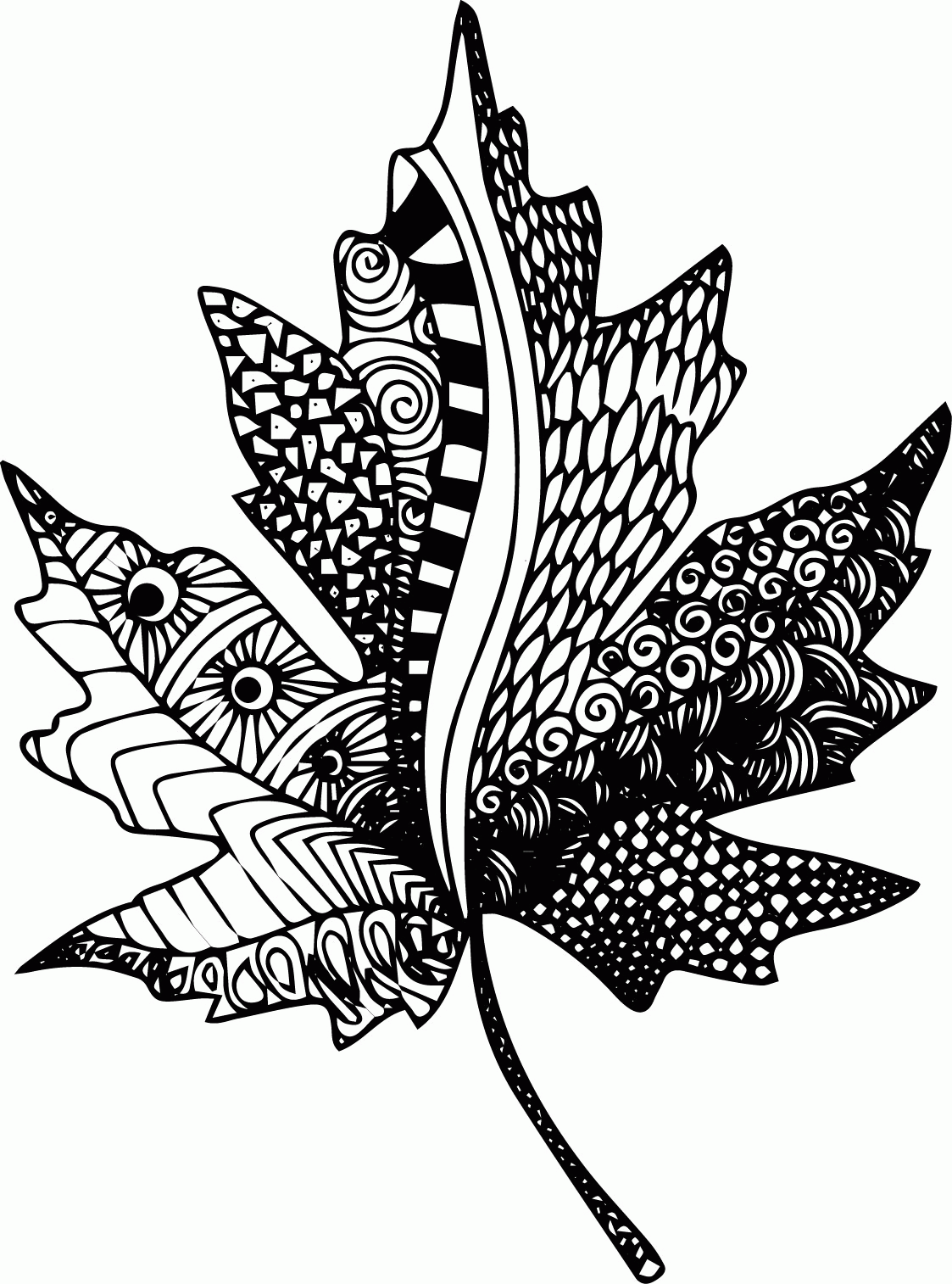 Tree Zentangle Coloring Pages leaf Printable 2020 849 Coloring4free