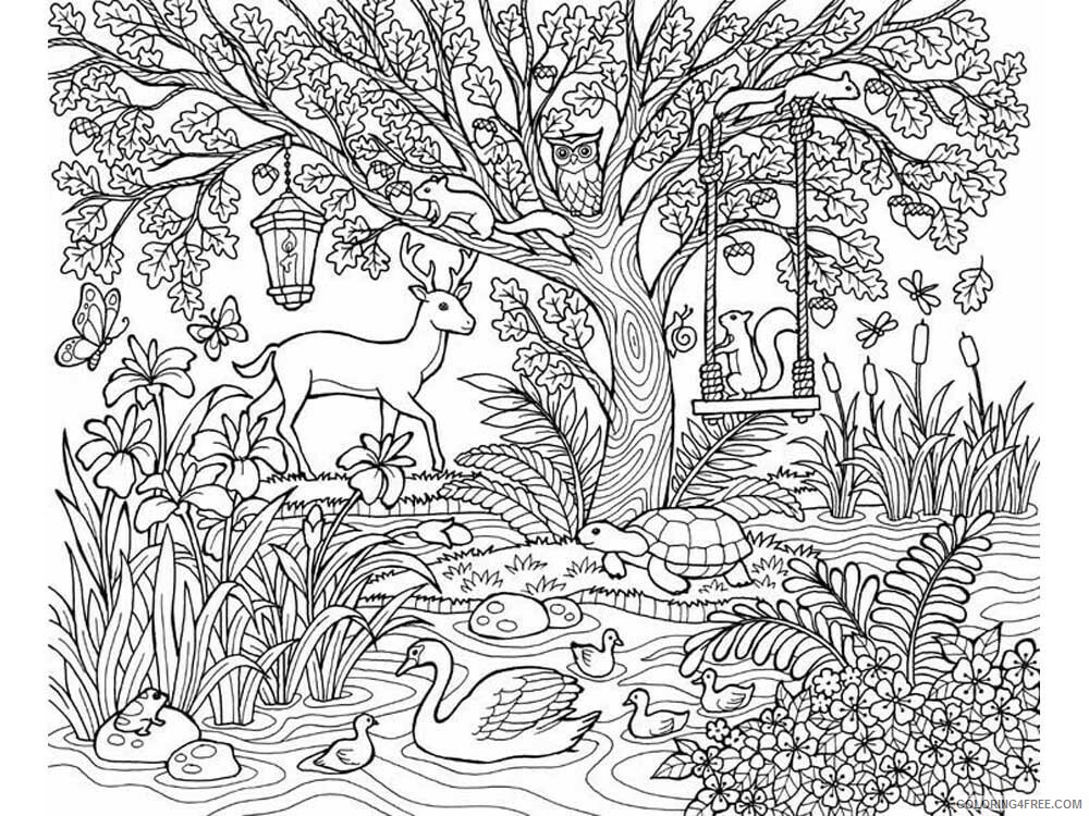 Tree Zentangle Coloring Pages zentangle forest 10 Printable 2020 853 Coloring4free