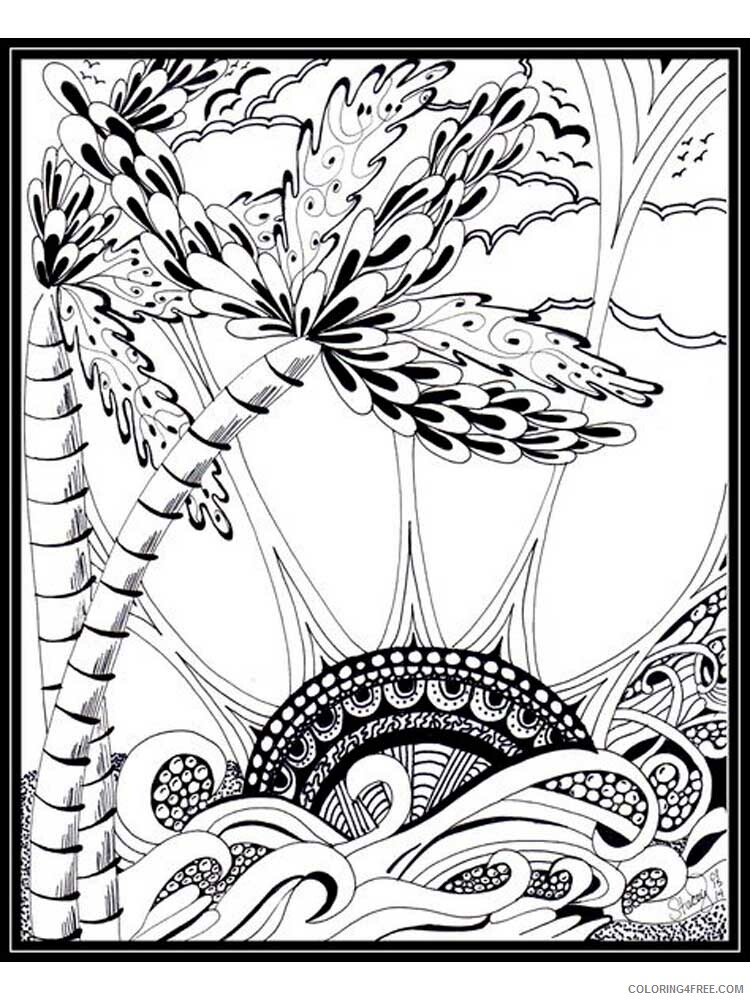 Tree Zentangle Coloring Pages zentangle palm 1 Printable 2020 862 Coloring4free