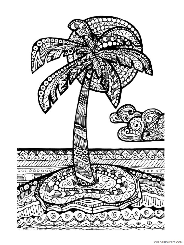 Tree Zentangle Coloring Pages zentangle palm 2 Printable 2020 863 Coloring4free