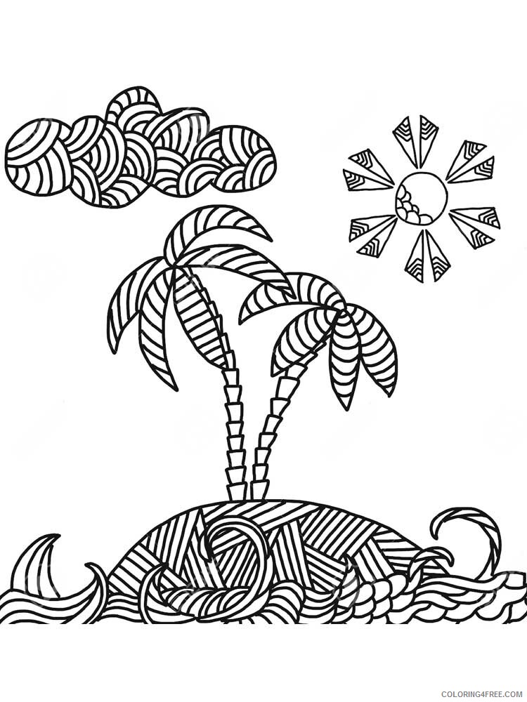 Tree Zentangle Coloring Pages zentangle palm 3 Printable 2020 864 Coloring4free