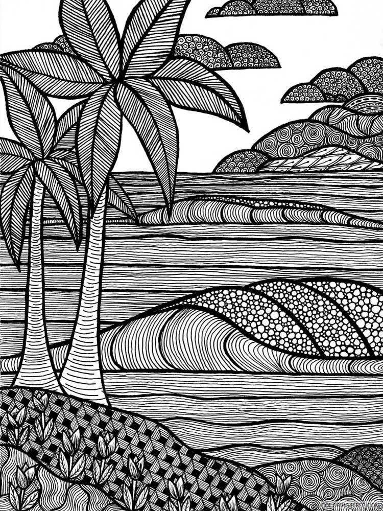 Tree Zentangle Coloring Pages zentangle palm 4 Printable 2020 865 Coloring4free