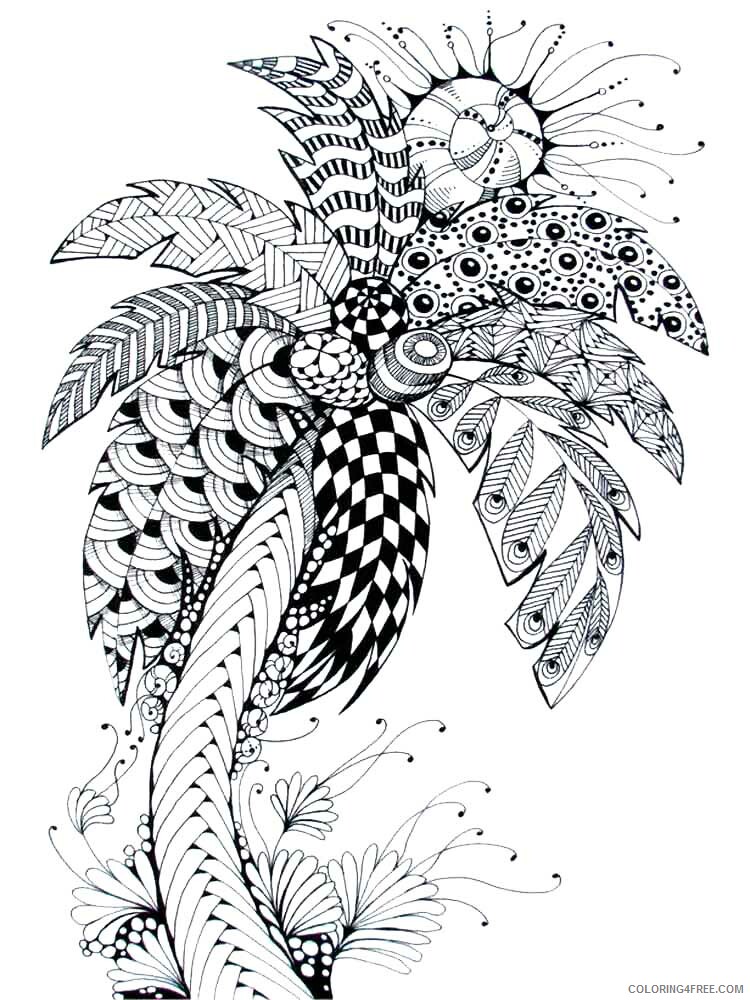 Tree Zentangle Coloring Pages zentangle palm 5 Printable 2020 866 Coloring4free