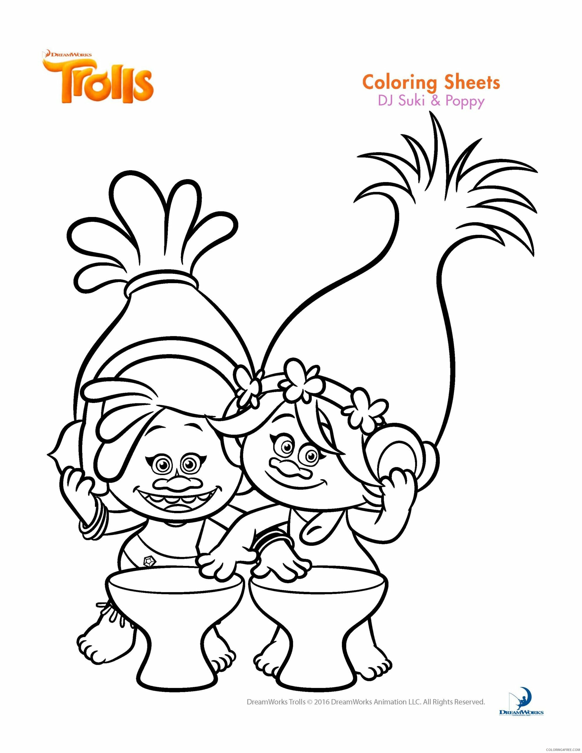 Trolls Coloring Pages TV Film Dreamwork Trolls Printable 2020 10800 Coloring4free