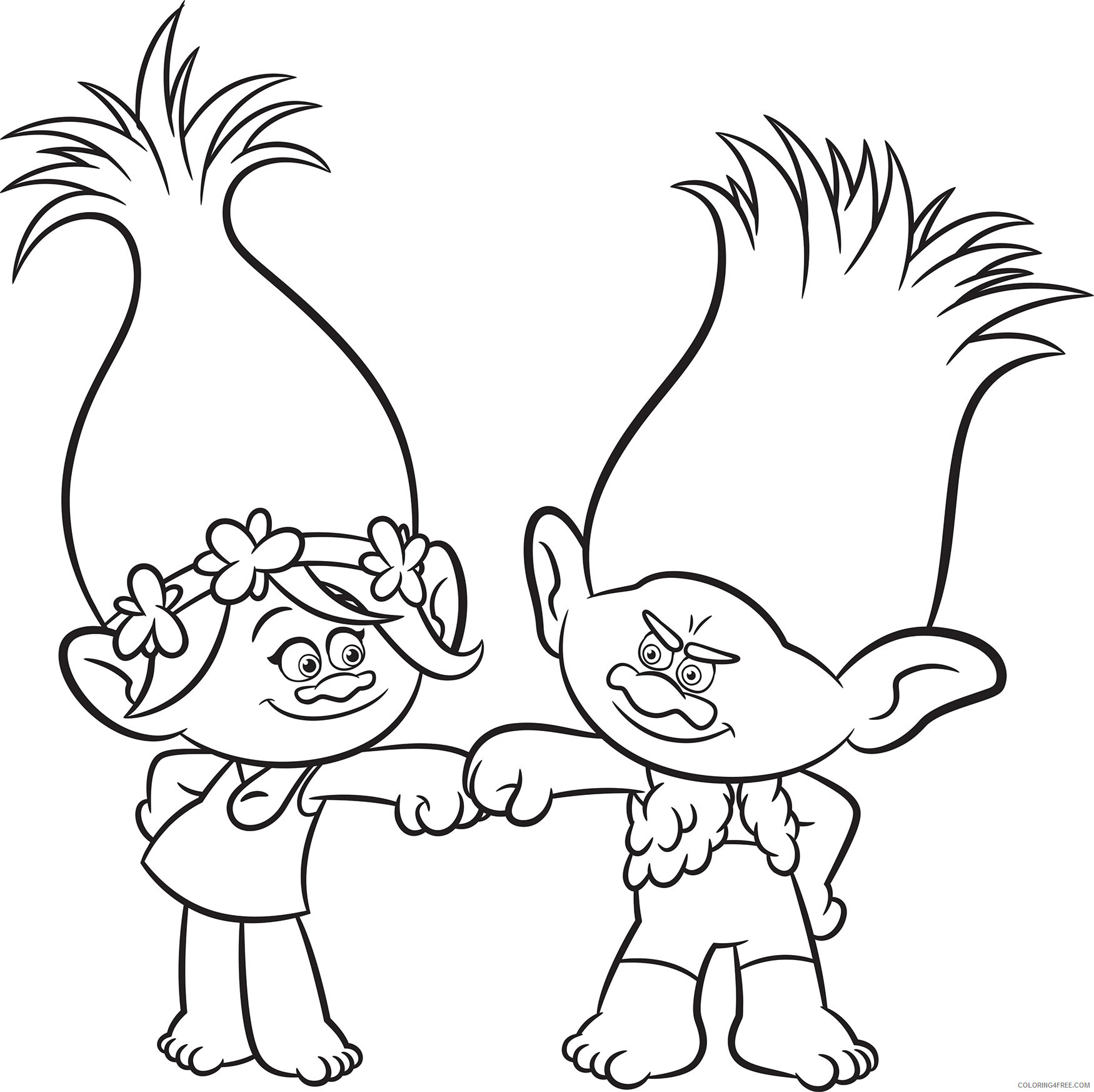 Trolls Coloring Pages TV Film Free Trolls Movie to Download Printable 2020 10804 Coloring4free