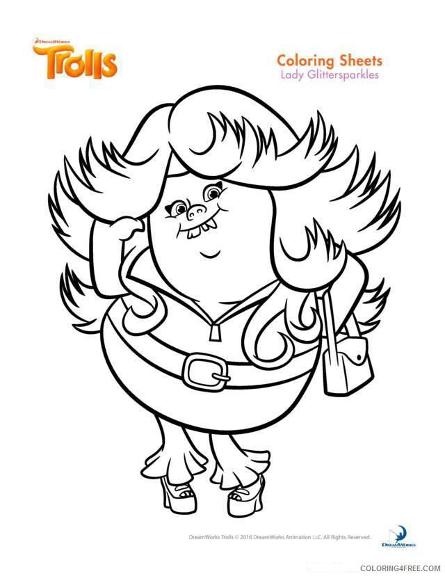 Trolls Coloring Pages TV Film Movie Lady Glittersparkles Printable 2020 10861 Coloring4free