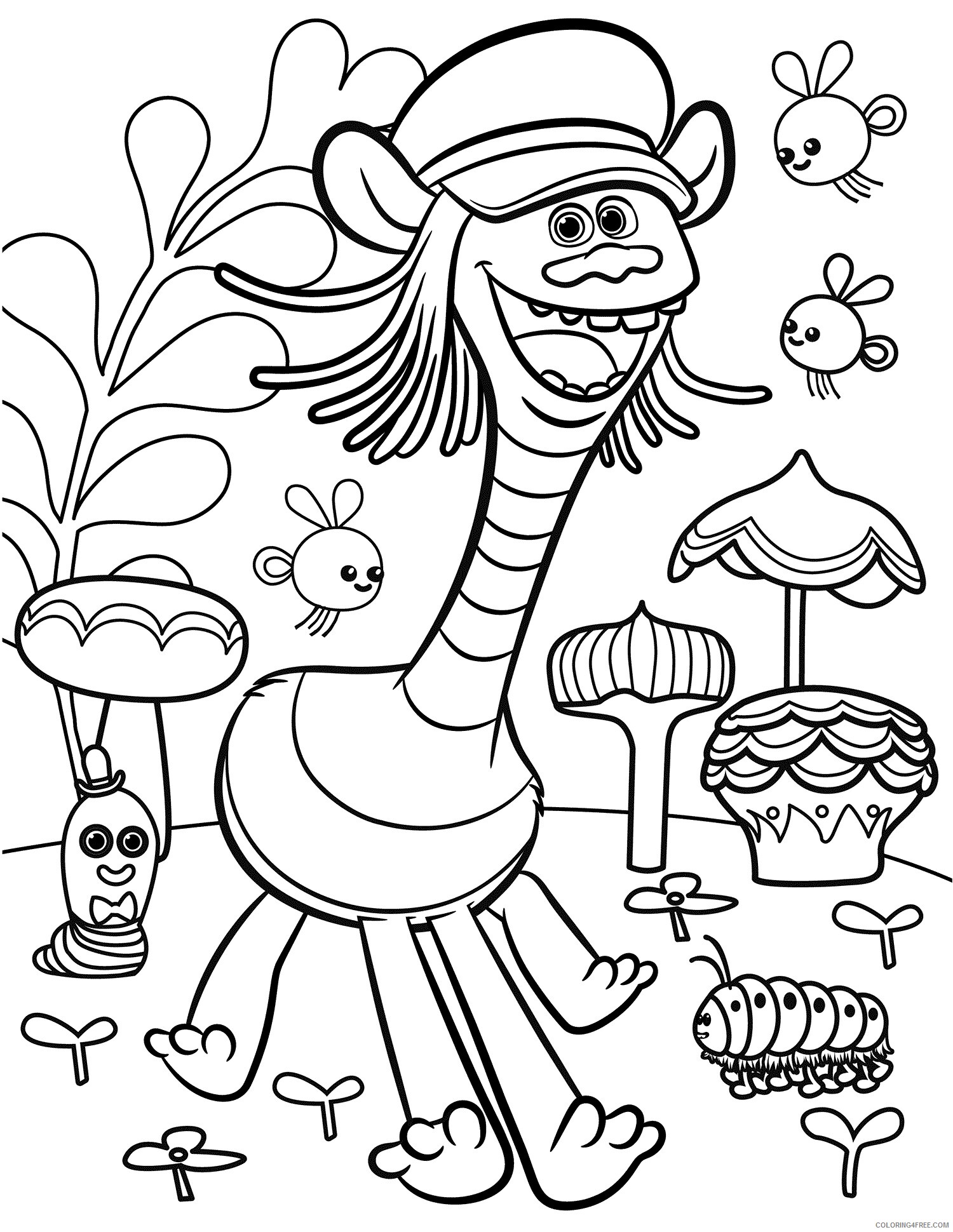 Trolls Coloring Pages TV Film happy cooper Printable 2020 10771 Coloring4free