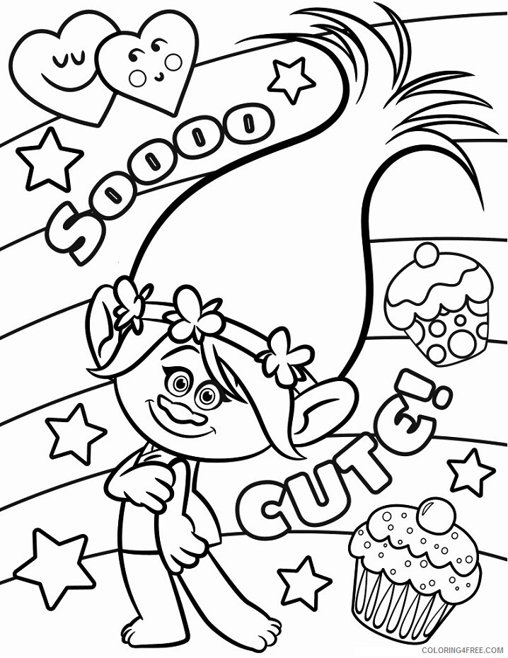 Trolls Coloring Pages TV Film princess poppy best of Printable 2020 10774 Coloring4free