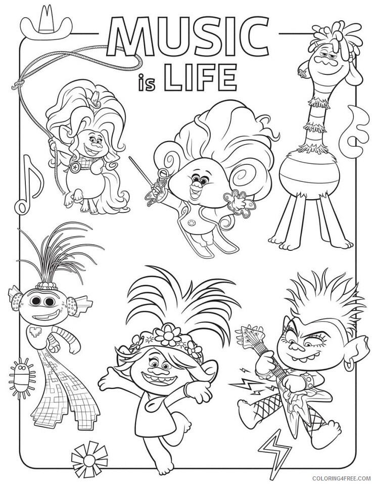 Trolls Coloring Pages TV Film wonder day trolls Printable 2020 10785 Coloring4free