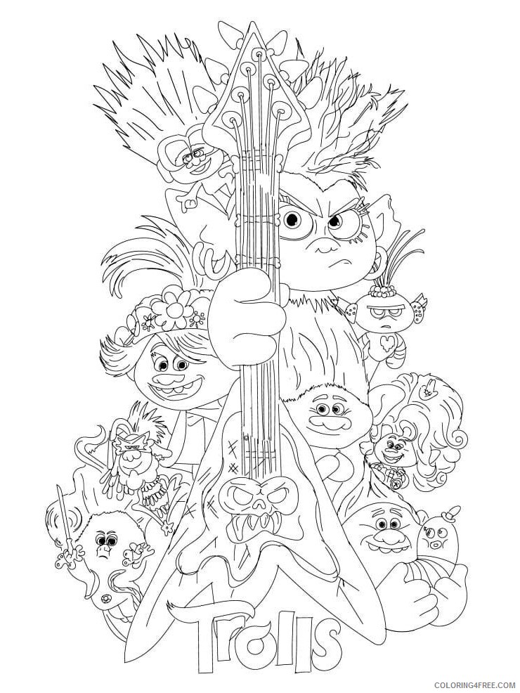 Trolls Coloring Pages TV Film wonder day trolls Printable 2020 10791 Coloring4free
