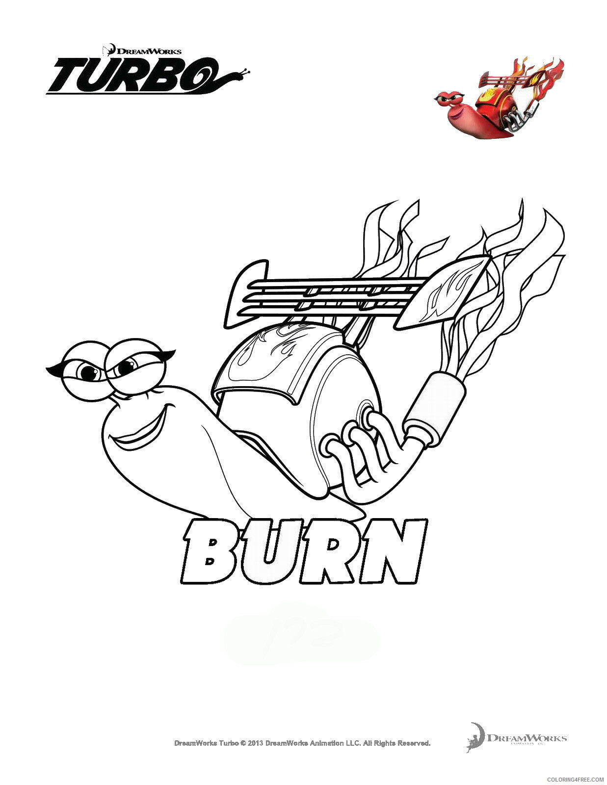 Turbo Fast Coloring Pages TV Film turbo_coloring_10 Printable 2020 10961 Coloring4free