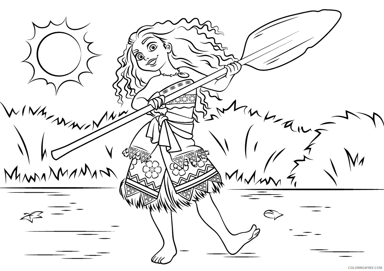 Vaiana Moana Coloring Pages Tv Film Happy Moana Printable Coloring4free Coloring4free Com