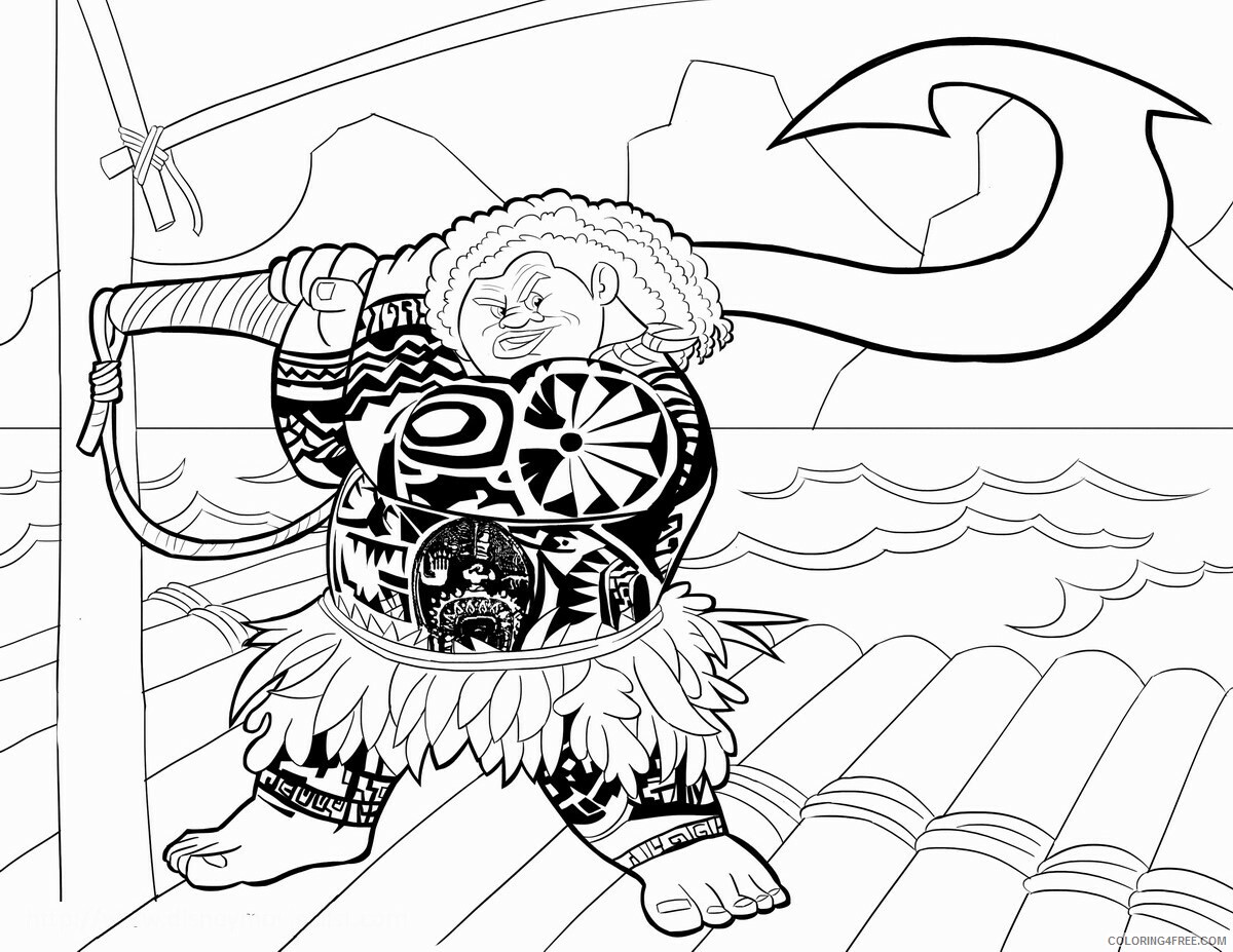 Vaiana Moana Coloring Pages TV Film moana_coloring_page2 Printable 2020 11070 Coloring4free