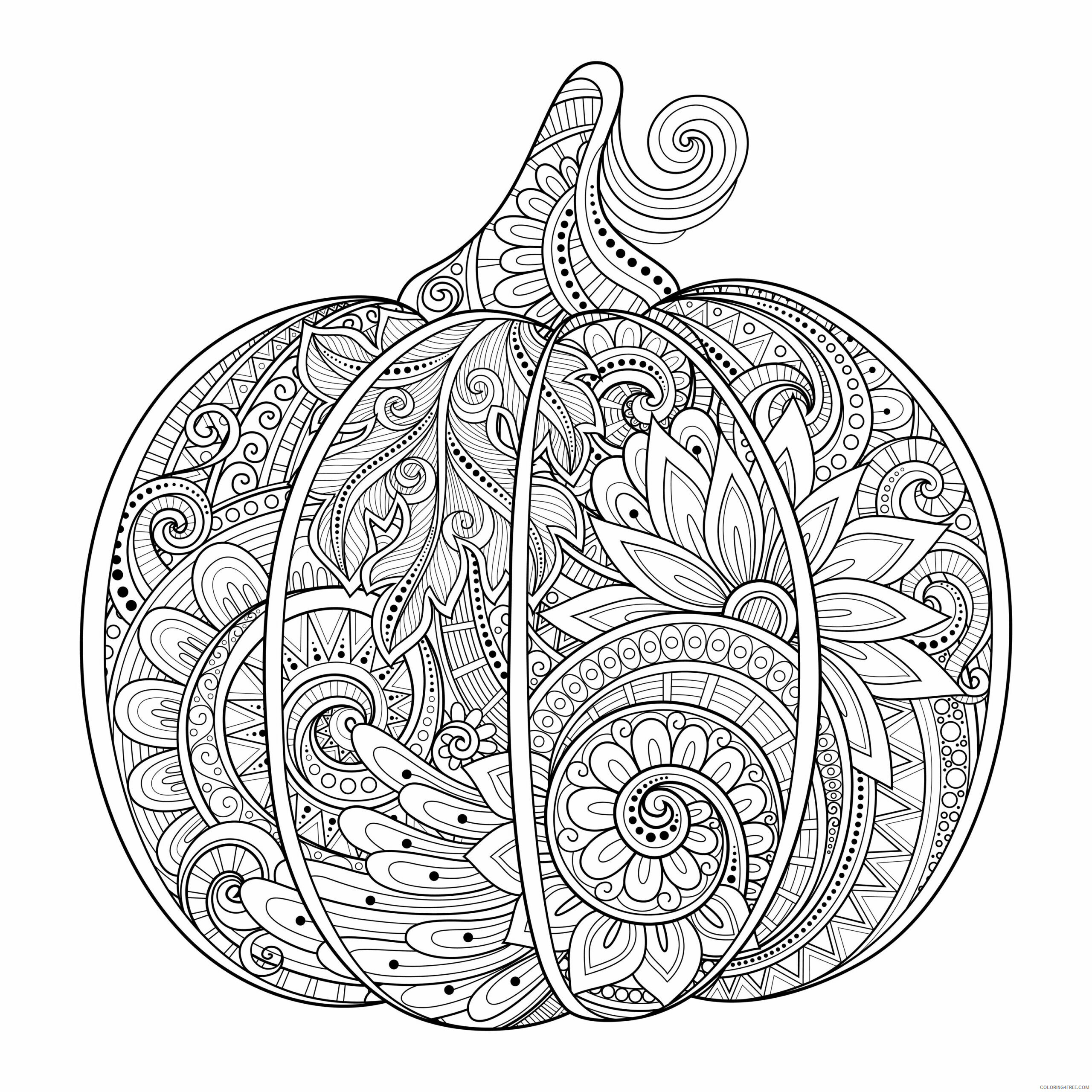 Vegetable Zentangle Coloring Pages pumpkin Printable 2020 867 Coloring4free