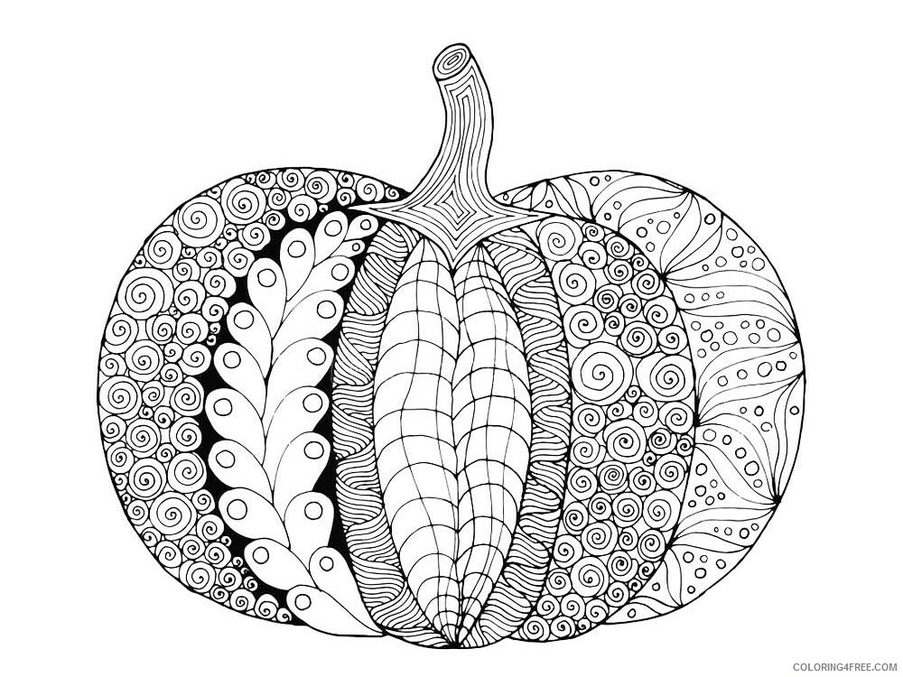 Vegetable Zentangle Coloring Pages zentangle Pumpkin 10 Printable 2020 868 Coloring4free