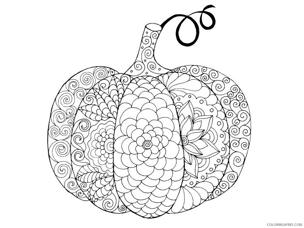 Vegetable Zentangle Coloring Pages zentangle Pumpkin 3 Printable 2020 871 Coloring4free