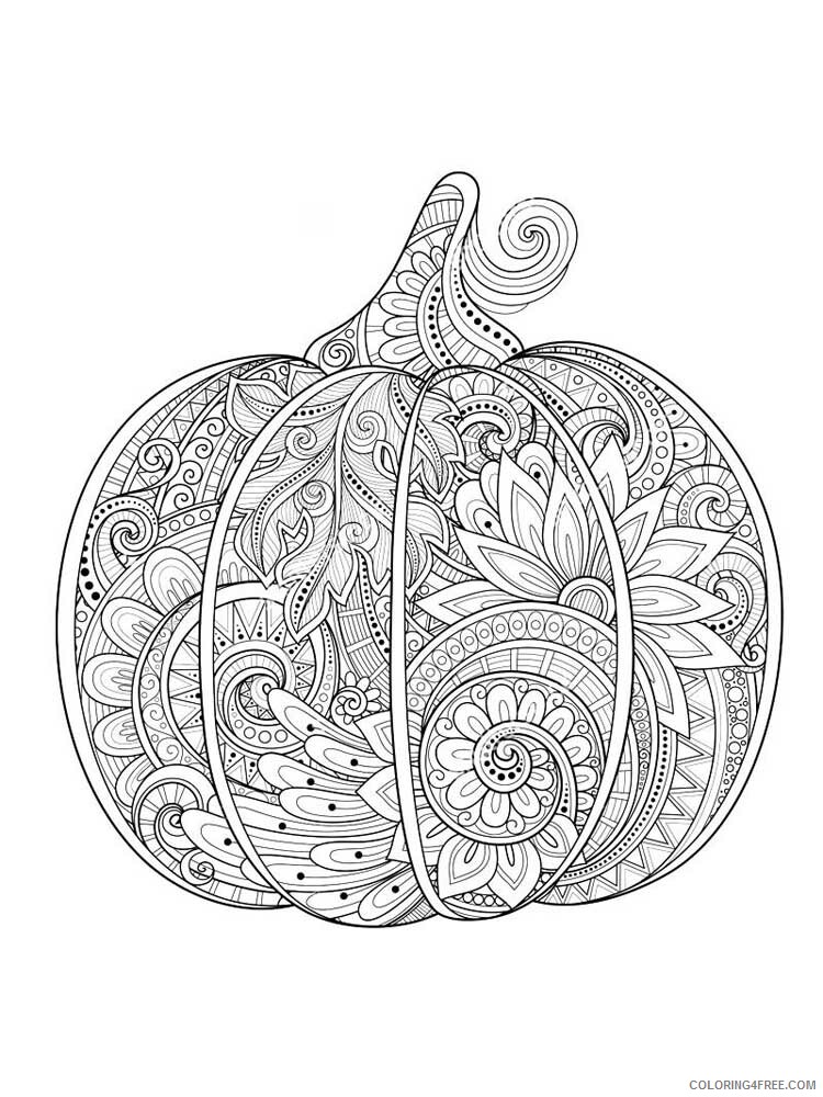 Vegetable Zentangle Coloring Pages zentangle Pumpkin 7 Printable 2020 874 Coloring4free