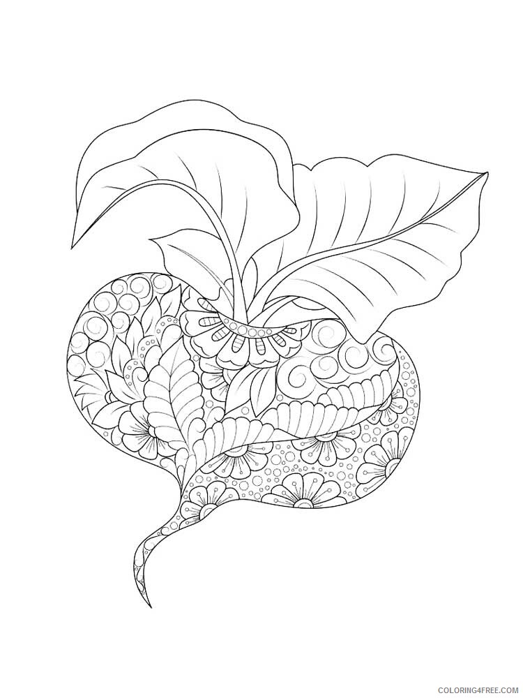 Vegetable Zentangle Coloring Pages zentangle Vegetables 12 Printable 2020 880 Coloring4free