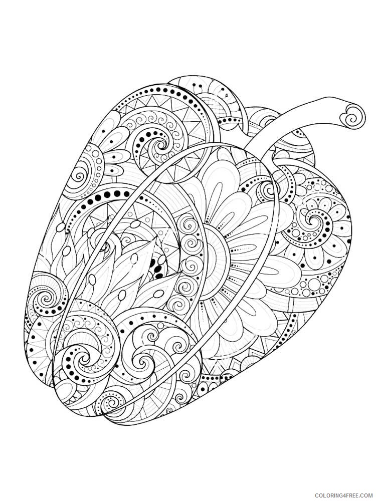 Vegetable Zentangle Coloring Pages zentangle Vegetables 14 Printable 2020 882 Coloring4free